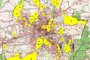 Lokalizacja obszarów objętych miejscowym planem zagospodarowania przestrzennego