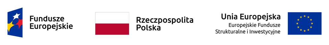 Logo Fundusze Europejskie, Rzeczpospolita Polska, Unia Europejska